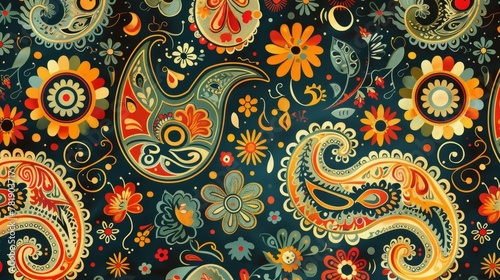 Vintage Patterns: A vector illustration of a paisley pattern