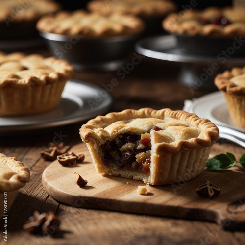 Meat pie on the table photo