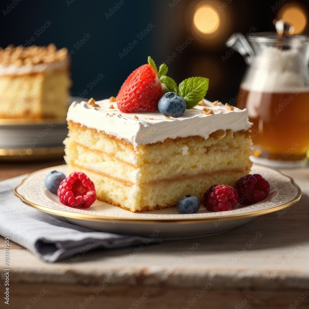 Slice of cake in a plate Slice of cake in a plate