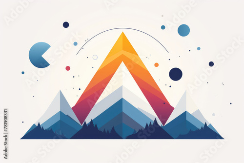 Abstract Mountain Peaks Vector Artwork