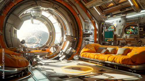 Exploring the Interiors of a Futuristic Spaceship: A Game Environment Concept Art in Unreal Engine photo
