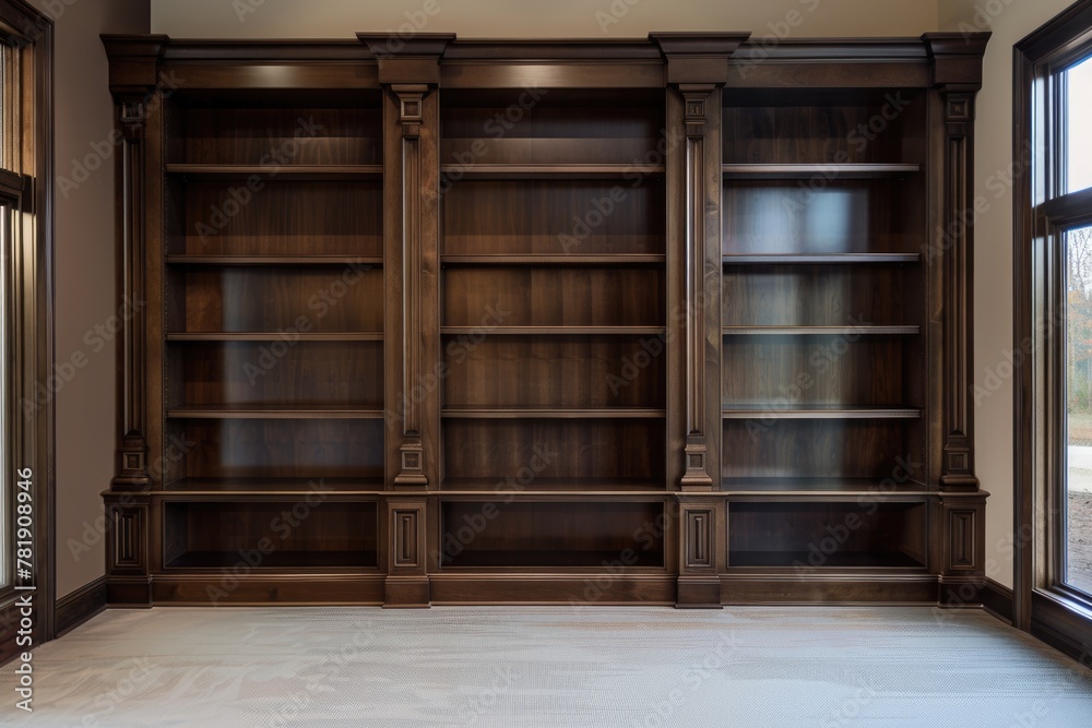 Remodeled Library Bookcase: Custom-built Dark Brown Bookshelf for Blank Books Remodeled Library Bookcase: Custom-built Dark Brown Bookshelf for Blank Books