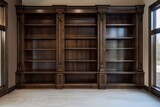 Remodeled Library Bookcase: Custom-built Dark Brown Bookshelf for Blank Books