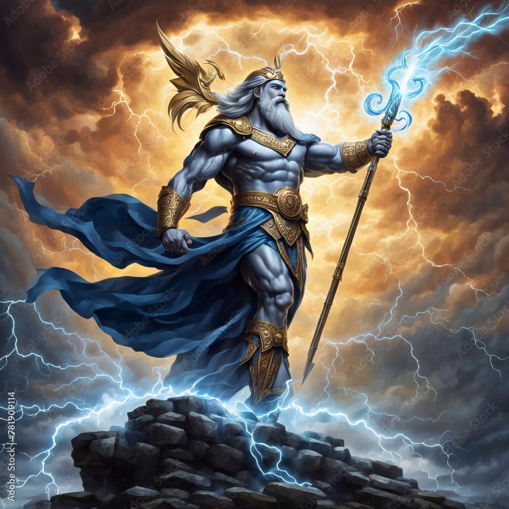 The image of the ancient Greek god Zeus, the king of the gods. Legends