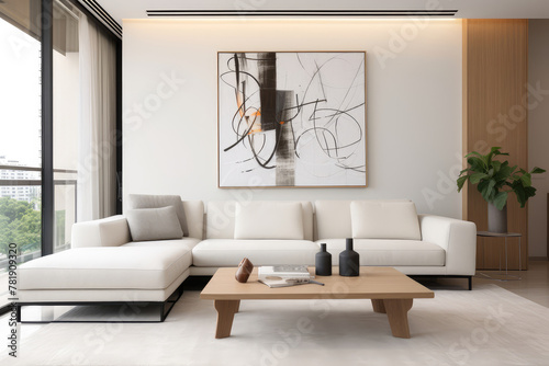Elegant Modern Living Room Interior Aesthetics © evening_tao