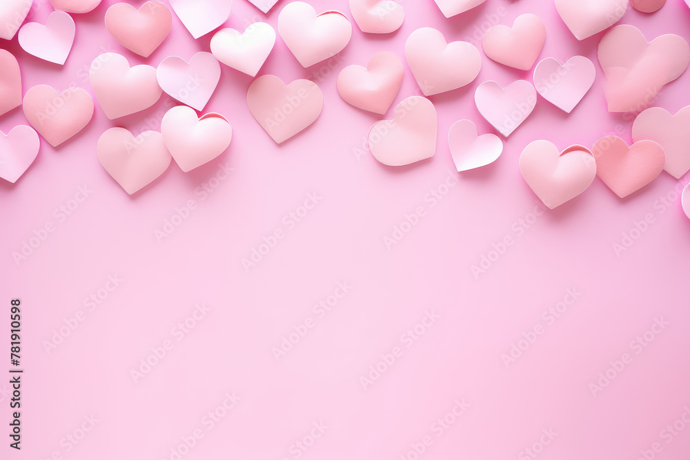 Romantic Pink Hearts Background for Valentine's Day