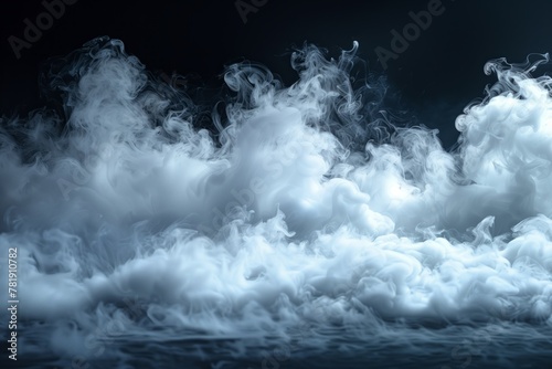 Whispy smoke formation against dark backdrop