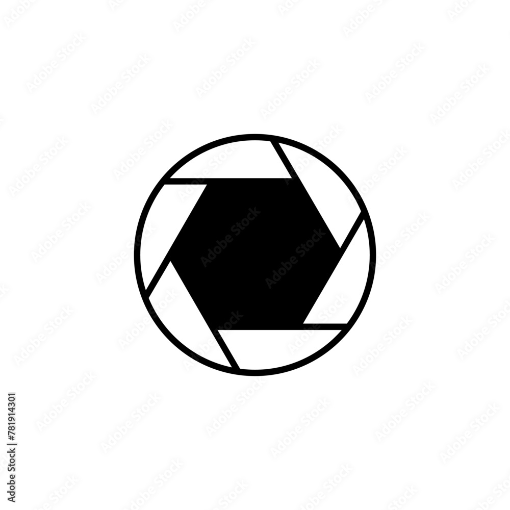 Camera Shutter icon vector. Camera lens illustration sign. diaphragm petals symbol or logo. Camera Shutter icon vector. Camera lens illustration sign. diaphragm petals symbol or logo.