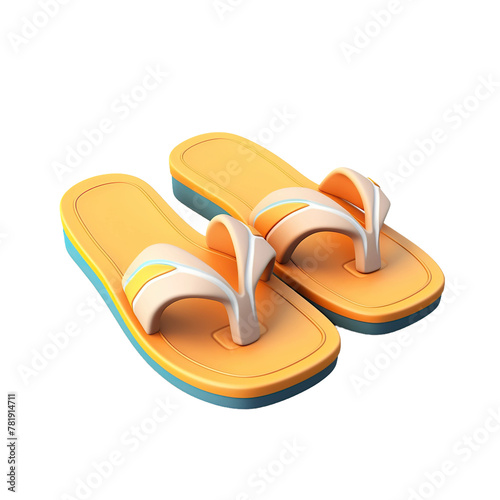 Wallpaper Mural Beach flip flop, isolated on blank background. Torontodigital.ca