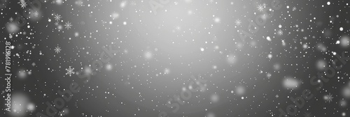 Sparkling Snowflakes on Winter Grey Gradient Background