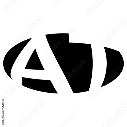 Oval logo double letter A, T two letters at ta