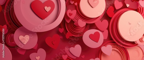 Red and Pink Hearts Valentine's Day Background