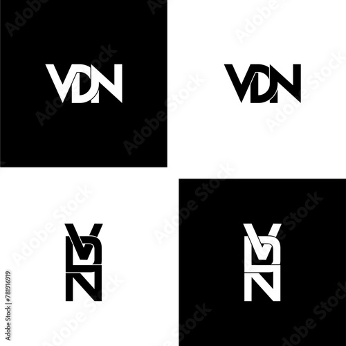 vdn initial letter monogram logo design set
