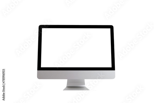 Monitor screen with empty displays isolated background, flat view of computer screen, electronic device for showing detail.