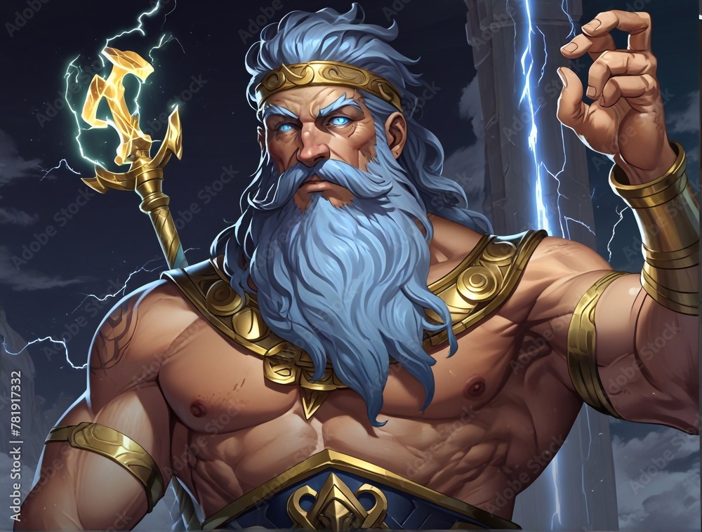 The image of the ancient Greek god Zeus, the king of the gods. Legends