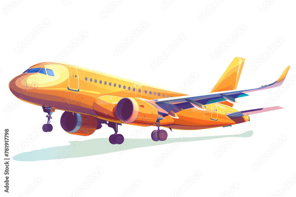 passenger air plane clipart illustration isolated on white or transparent png
