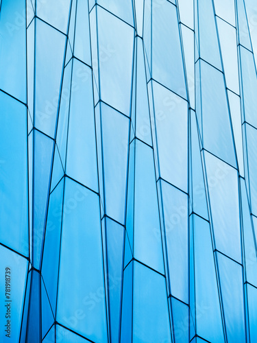 Modern building Glass facade geometric pattern Architecture details 