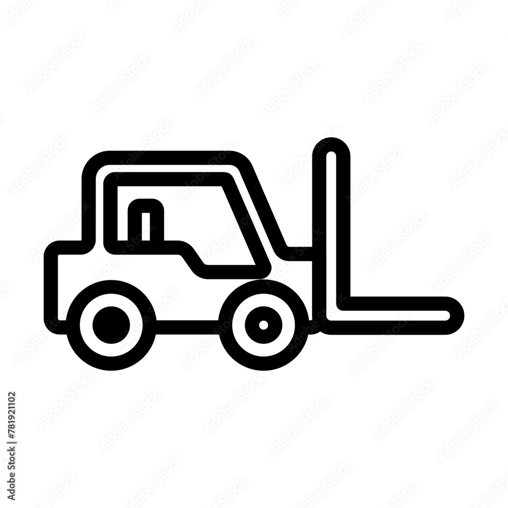Fototapeta premium Forklift Vector Line Icon Design