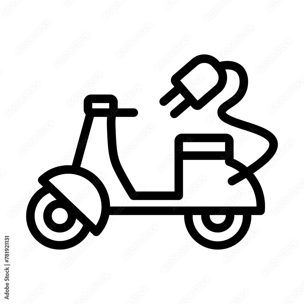Electric scooter Vector Line Icon Design Electric scooter Vector Line Icon Design