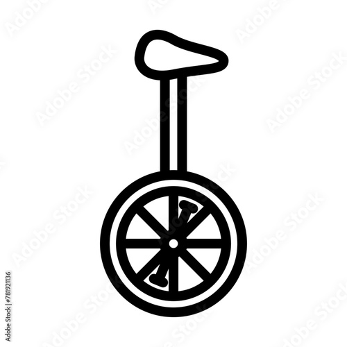 Unicycle Vector Line Icon Design