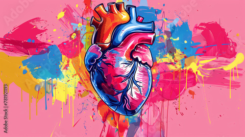 Dibujo de un corazón estilo pop art photo