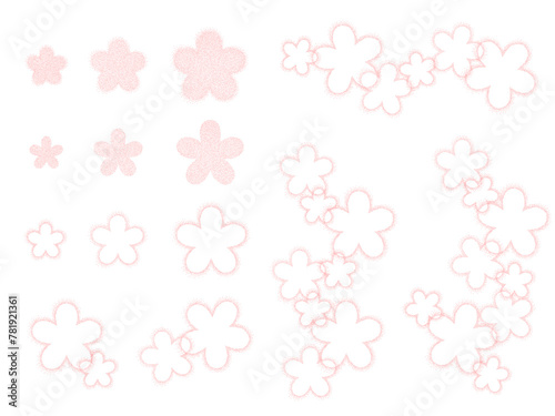 花のほわほわエフェクトセット_赤