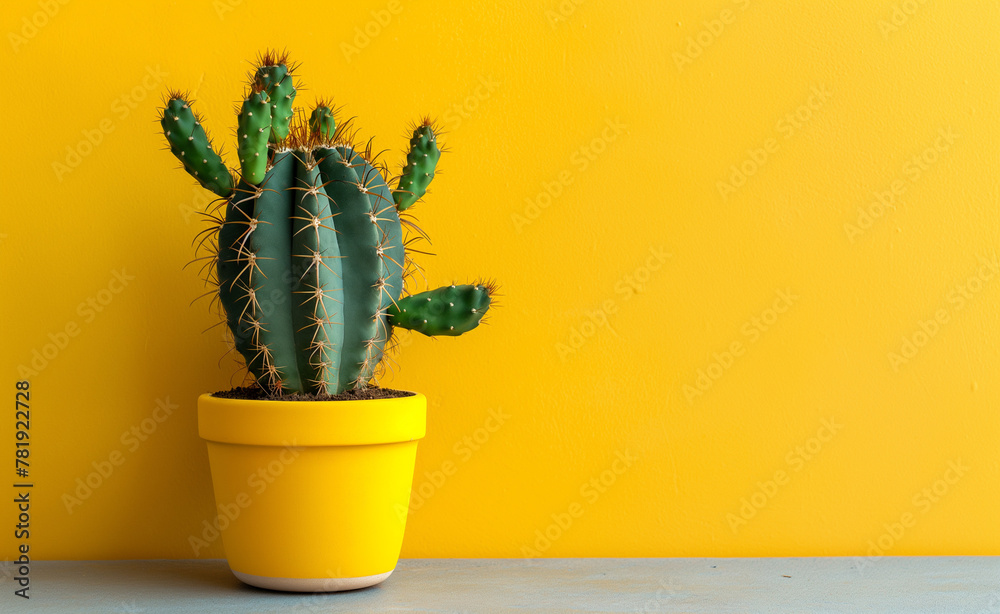 Cactus on Yellow Background Cactus on Yellow Background