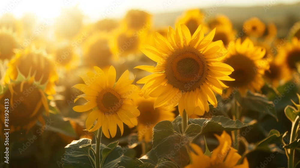Endless field of sunflowers illuminated by the sun, harvest and agricultural business concept
Endless field of sunflowers illuminated by the sun, harvest and agricultural business concept