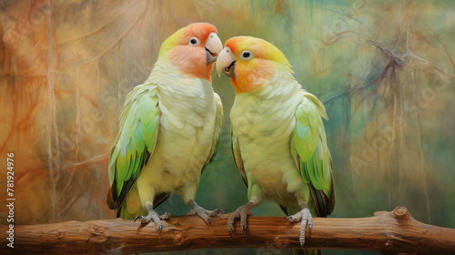 pair of parrots  high definition(hd) photographic creative image
 photo