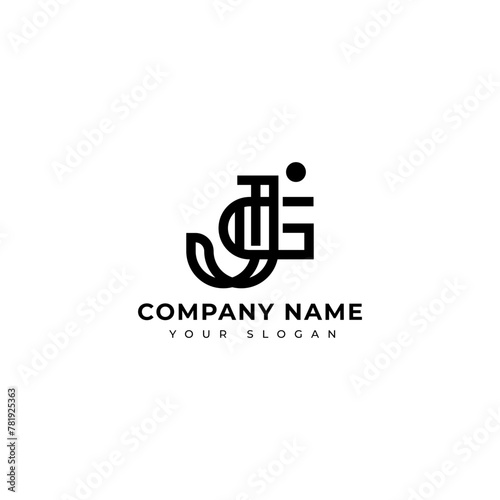 Modern Letter jg logo vector design template