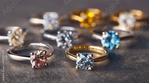 Assorted Colorful Rings on Table