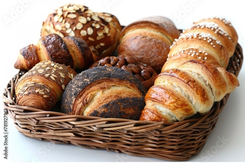 fresh bakery product with basket professional advertising food photography