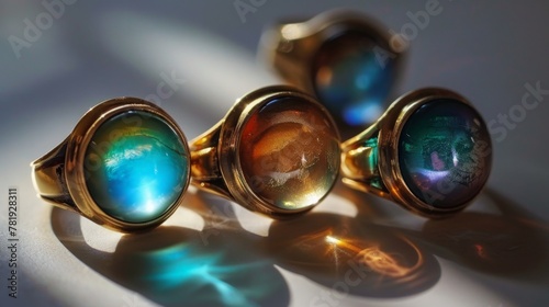 Vintage Gemstone Rings Basking in Sunlight