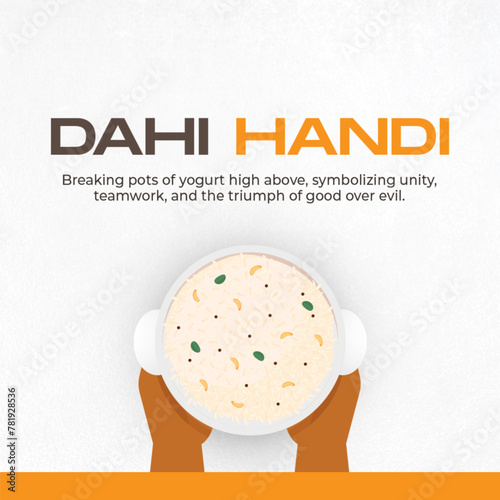 An energetic depiction of the Dahi Handi festival with a pot of curd being broken, symbolizing the spirit and unity of the celebration.