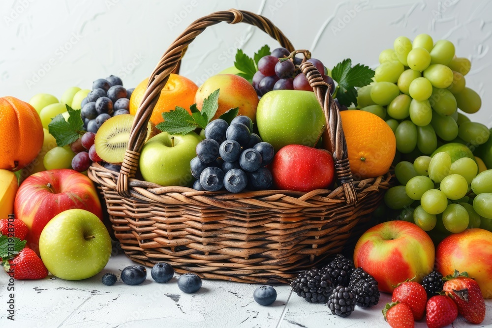 fresh fruits product with basket professional advertising food photography fresh fruits product with basket professional advertising food photography