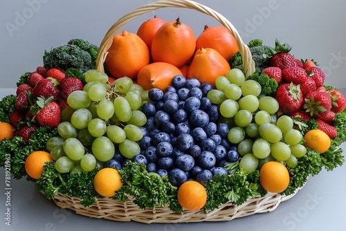 fresh fruits product with basket professional advertising food photography