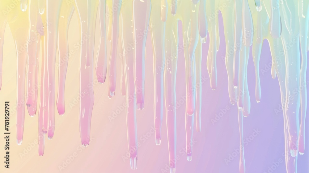 Colorful Abstract Paint Drips on Pastel Gradient Background