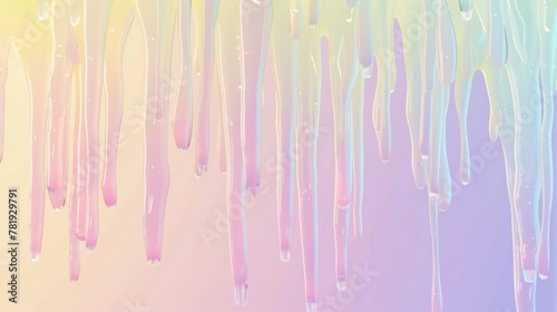 Colorful Abstract Paint Drips on Pastel Gradient Background
