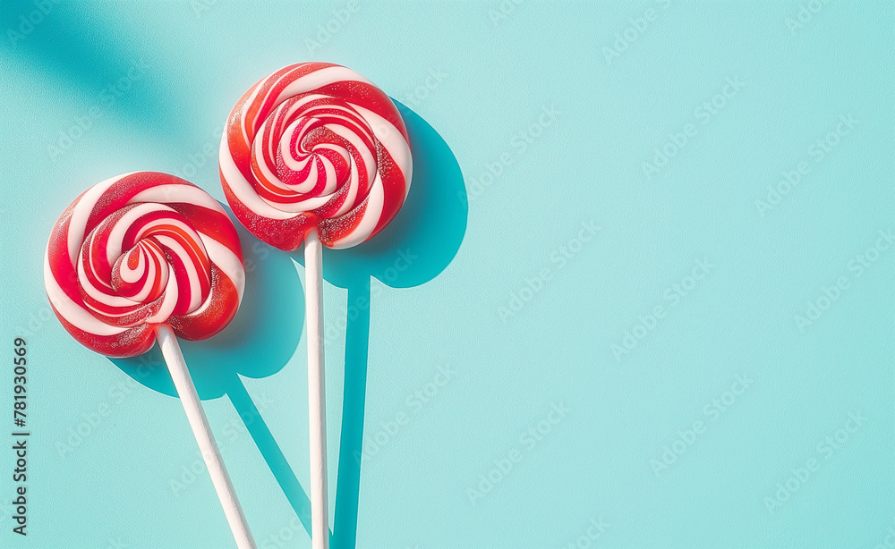 Sunny Delights: Sweet Lollipops on Pastel Blue Sunny Delights: Sweet Lollipops on Pastel Blue