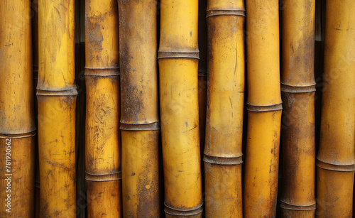 Close-up Bamboo Trunk Texture. Nature Asian Background. 