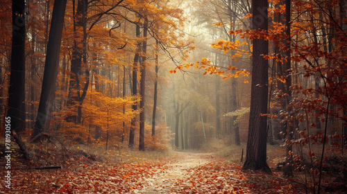 Autumnal Serenity on a Forest Path photo