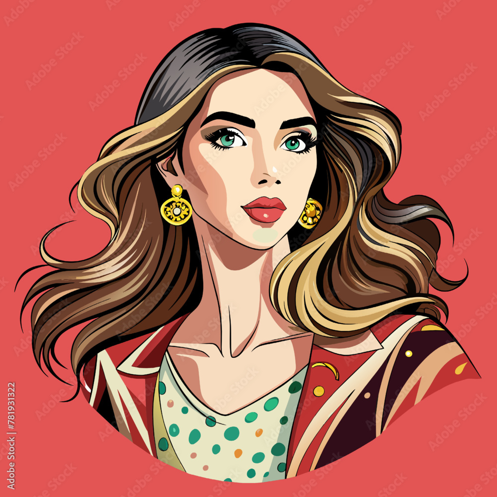 Beautiful woman and girl portraits in glamorous fashion illustration Beautiful woman and girl portraits in glamorous fashion illustration