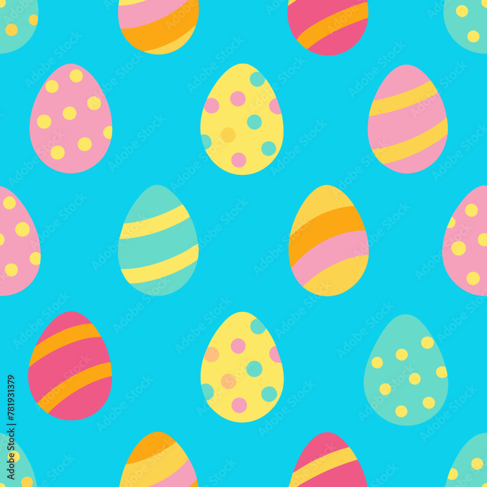 Easter Eggs Seamless Pattern: Colorful Spring Holiday Decoration