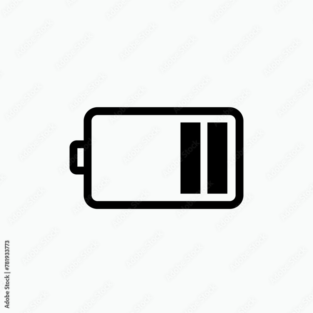 Low Battery Icon - Vector, Powerless  Sign and Symbol for Design, Presentation, Website or Apps Elements.