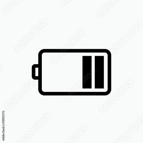 Low Battery Icon - Vector, Powerless  Sign and Symbol for Design, Presentation, Website or Apps Elements.