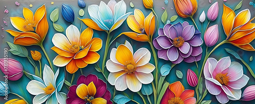 painted beautiful flowers 