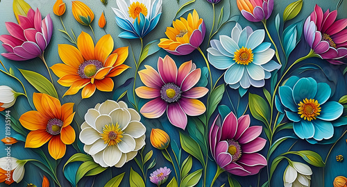 painted beautiful flowers  © Edgar Martirosyan