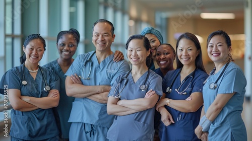 Diverse Healthcare Team: Nurses, Doctors, and Professionals Collaborating for Patient Care