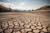 Dry river. The water is leaving. Drought. Changing of the climate.