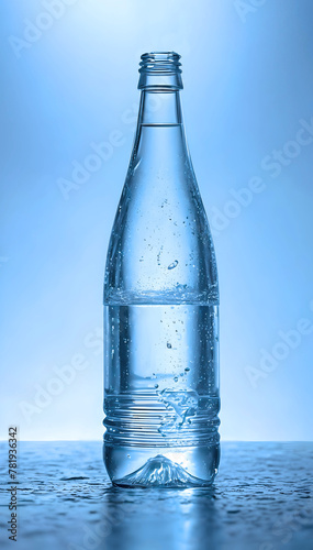 A water bottle with a minimalistic background